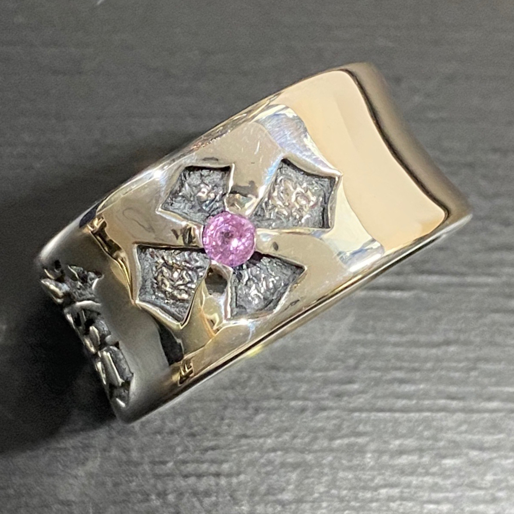 Billwallleather パーソナルバンドリングw/ピンクトルマリン